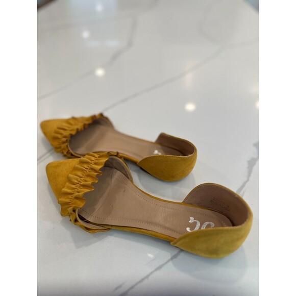 Ruffled Flats Mustard Yellow Suede size 9 boho travel ballerina EU 40 - Picture 13 of 14